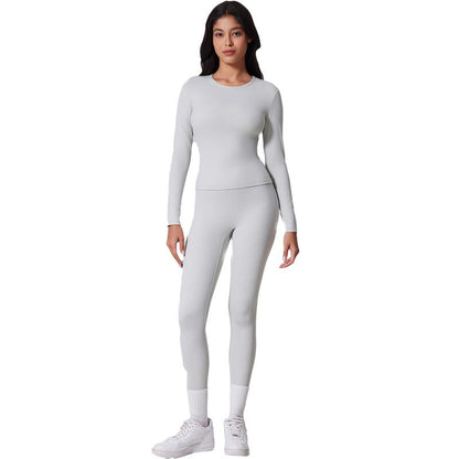 Women'S Skinny Yoga Jumpsuits Workout Ribbed Bodysuit Long Sleeve Sport Jumpsuit Solid Ladies Fall Romper Slim Fit Polyamided Spring Fall