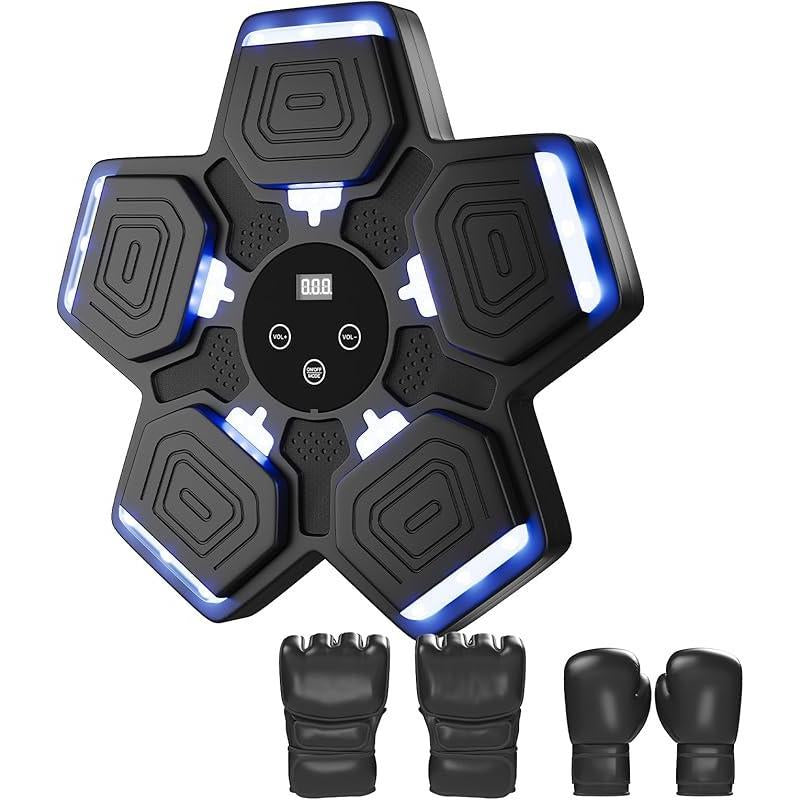 Music Boxing Machine for Adults Kids with Boxing Gloves, Boxing Wall Mount Machine 9 Speeds & 9 Modes, Smart Bluetooth Punching Trainer