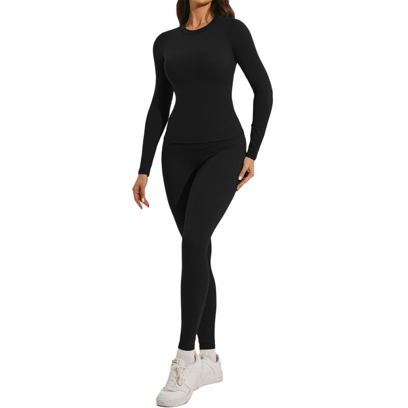 Women'S Skinny Yoga Jumpsuits Workout Ribbed Bodysuit Long Sleeve Sport Jumpsuit Solid Ladies Fall Romper Slim Fit Polyamided Spring Fall