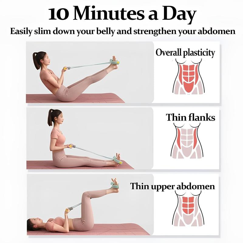 Multi-Functional 6-Tube Resistance Rope Band Pedal Puller, Foot Pedal Resistance Bands for Yoga & Outdoor Saunas & Parts，Proflex Smart Resistance System - All-In-One Muscle Builder，Pedal Exercise Band for Bodybuilding