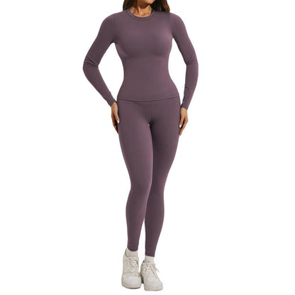 Women'S Skinny Yoga Jumpsuits Workout Ribbed Bodysuit Long Sleeve Sport Jumpsuit Solid Ladies Fall Romper Slim Fit Polyamided Spring Fall