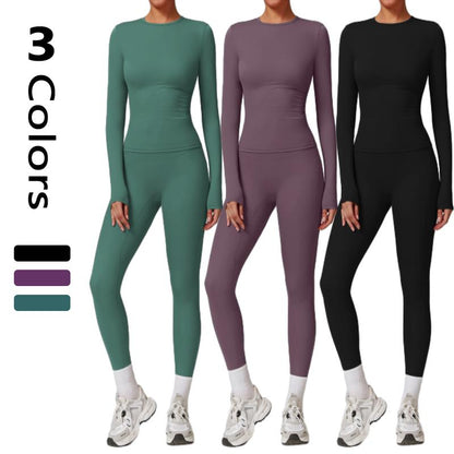 Women'S Skinny Yoga Jumpsuits Workout Ribbed Bodysuit Long Sleeve Sport Jumpsuit Solid Ladies Fall Romper Slim Fit Polyamided Spring Fall