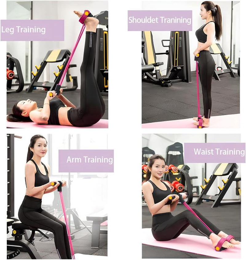 Multi-Functional 6-Tube Resistance Rope Band Pedal Puller, Foot Pedal Resistance Bands for Yoga & Outdoor Saunas & Parts，Proflex Smart Resistance System - All-In-One Muscle Builder，Pedal Exercise Band for Bodybuilding